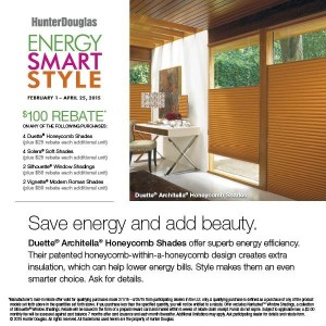 Hunter Douglas Rebates on Energy Efficient Window Treatments